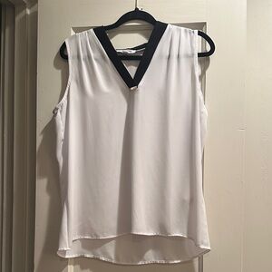 Calvin Klein Ivory Blouse with Black Trim